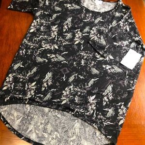 Lularoe Irma High Low Tunic- feathers and leaves